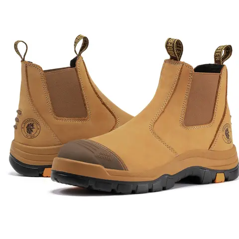 ROCKROOSTER Soft Toe Work Boots for Men Footwear Comfort Shoe boots Botas  Slip-resistant  Rubber Outsole Nubuck Leather Protective Wide Fit