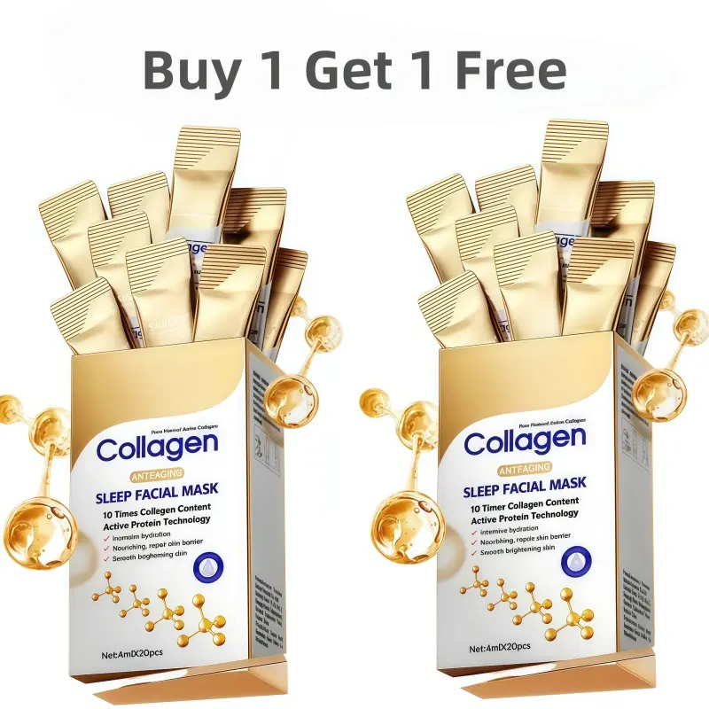 40 Pack Collagen Sleep Mask, No-Wash Hydrating Overnight Face Mask for Barrier Repair & Rejuvenating Glow Routine, For All Skin Types, Skin Repair, Rejuvenating Face Mask
