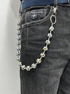1pc Colorful Football Men's Pant Chain,Punk Pants Chain For Men Women,Resin Fashion Hip Hop Pocket Chains,2026 Football Souvenir,World Football Gift