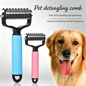 Double-Sided Cat Shedding Dematting Comb Deshedding Dog Brush, Pet Undercoat Rake Grooming Brush for Long Haired Dogs, Matted Fur Remover for Cats ,summer sale,mid year sale,restock,DFYD,deals for you day summerwins