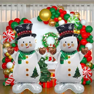 2 PCS Giant 47 Inch Tall Festive Standing Christmas Snowman Balloons - Inflatable Holiday Decorations for Indoor and Outdoor Use Perfect Winter Wonderland Themed Party Home Decor