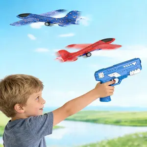 Colorful Durable Foam Airplane LauncherToy, 1 Set Outdoor Fun Hand Throwing AirplaneToy, Outdoor Sports Toy for Kids, Birthday Giftfor Boys & Girls