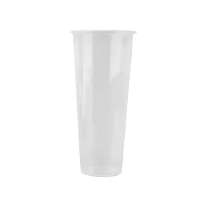 32oz (90mm Diameter) Clear Premium PP Injection Plastic Cups - 500 Pieces/Case