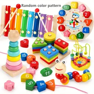 Montessori Wooden Toys, Educational Learning Resources, Wooden Busy Board, Multi Activity Playset, Durable and Safe Design, Perfect for Child Development, Ideal Gift
