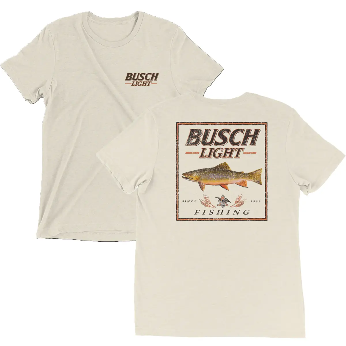 BUSCH LIGHT FISHING TROUT T-SHIRT SWEATSHIRT HOODIE 2 SIDES