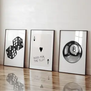 Black White Wall Art Trendy Gallery 8 Ball Aesthetic Art Prints Wall Set Of 3 Y2k Good For The Plot Apartment Decor Dorm Printable Coll Prints Blue Poster