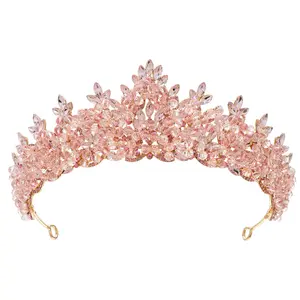 Baroque Bride Crown Pageant Headpiece Alloy Crystal Wedding Headband Luxurious Hair Accessory Shiny Crown for Special Occasions