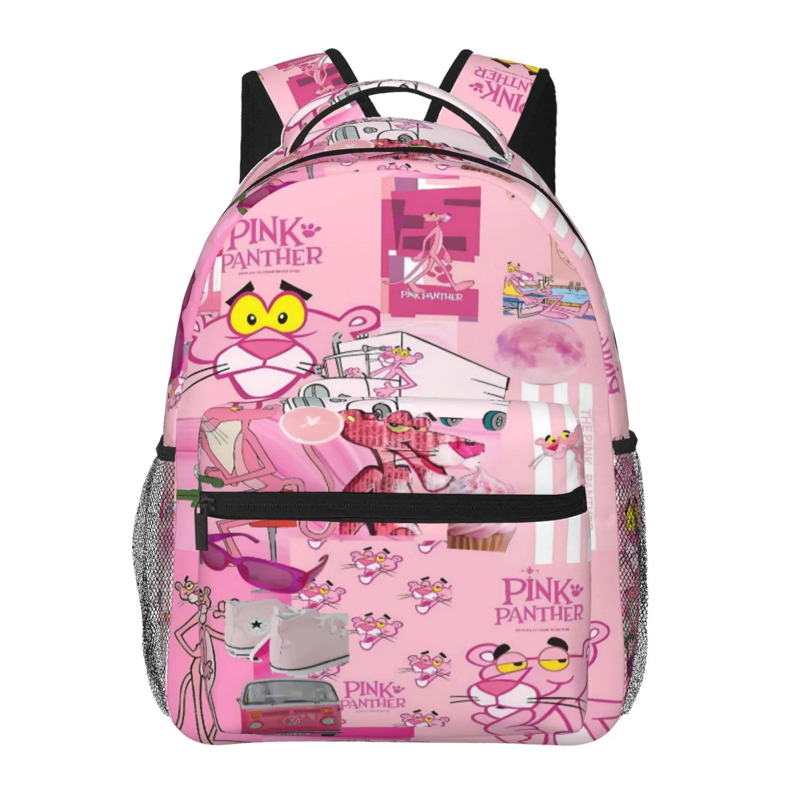 Cool Kids Pink Panther backpacks for school, large capacity, all-over print, Pink Panther laptop daypack for daily campus use, durable lightweight Pink Panther school bag for teens and students