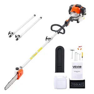 VEVOR Gas Pole Saw, Summervibes,Summervibes, 43CC 2 Stroke Gas Powered Pole Saws with 10 in Cutting Bar, Cordless Tree Trimmer with 30 fl.oz Fuel Tank, 6.8 to 11.7 ft Extendable, Powerful Chainsaw for Tree Trimming Pruning