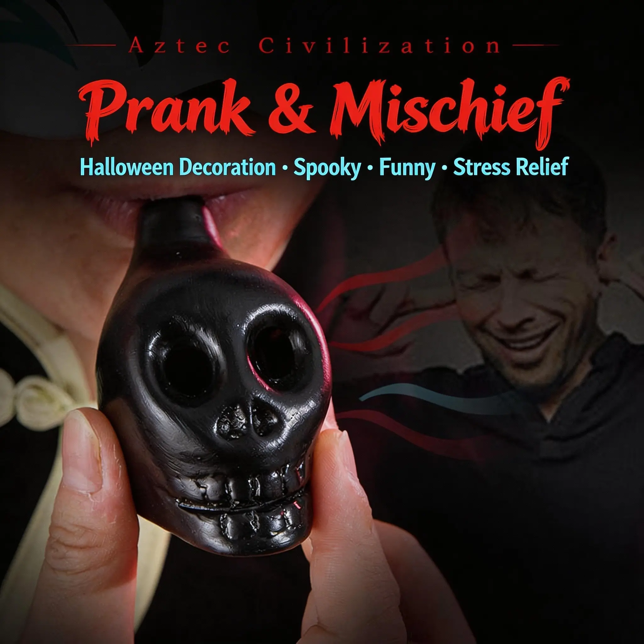 Aztec Death Whistle, Skull Design, Human Voice Scream Whistle, Outdoor Scream Whistle, Halloween Easter Scream Whistle, Prank Props, Prank Gift, Prank Gag Gift, Creative Prank Gift