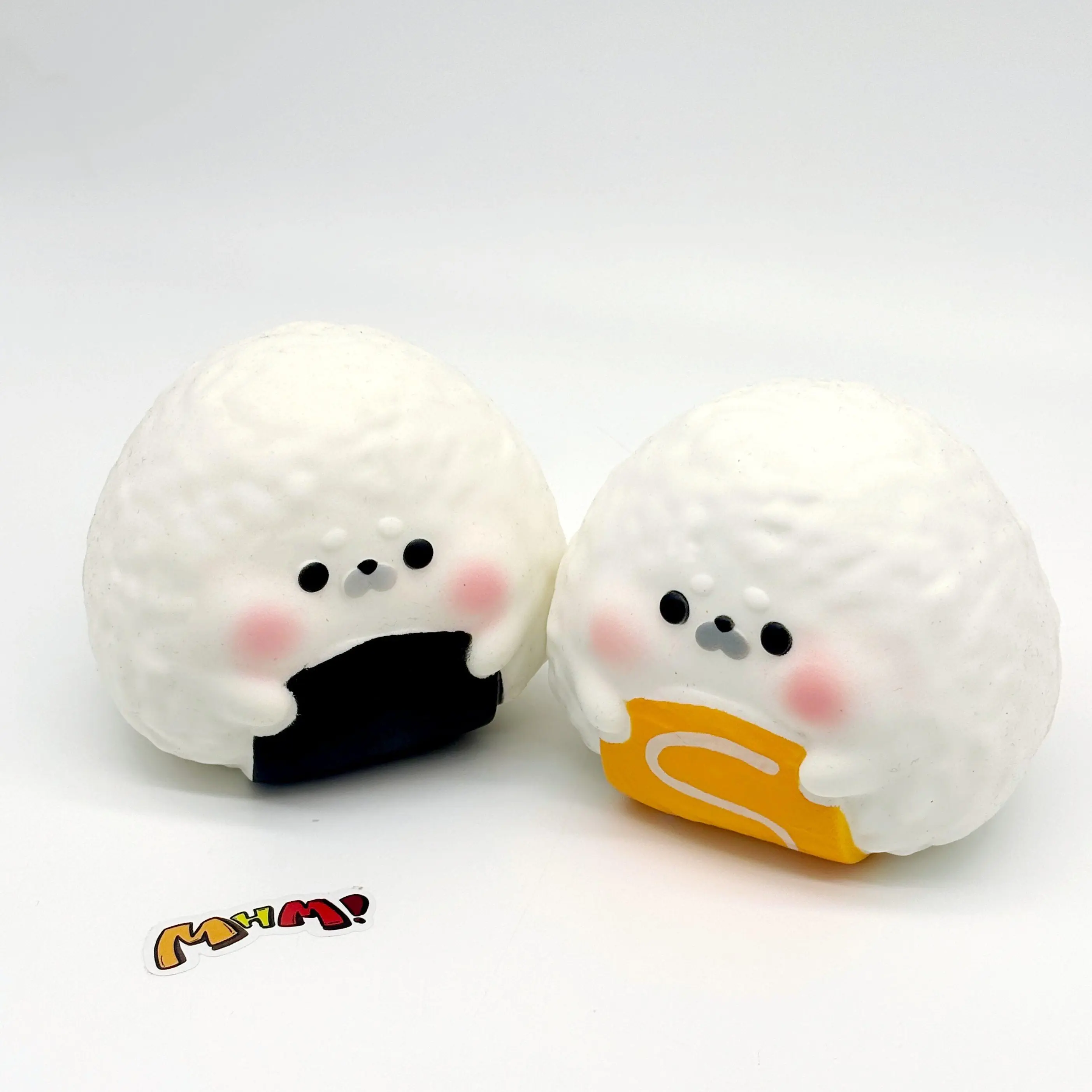 MHM Seal Rice Ball Slow Rising Squishy Toy, Soft Food-Themed Foam Sensory Fidget Toy, Cute Kawaii Gift