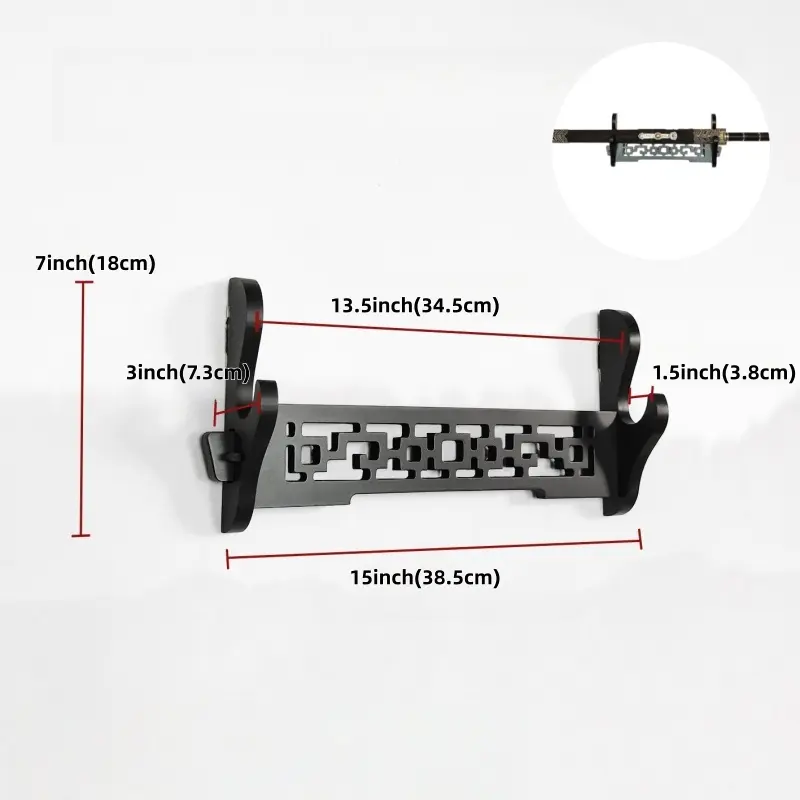 1-layer Japanese Wall Katana Shelf Support Wooden Sabre Cosplay Porp Stand Holder Display Real Size Japanese Katana Holder Racks
