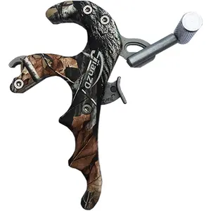 JianZD Compound Bow Release 4Finger Aluminum Alloy Archery Trigger Synapse Hammer Throw Release Assistant Thumb Release For Compound Bow Precision Archery Release Aids Three Finger Grip Alloy Construction Durable alloy material