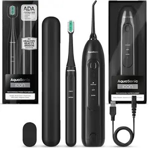 AquaSonic ICON Electric Toothbrush & Water Flosser Bundle - Travel case, charging cord Daily Oral Daily Oral  Cleansing