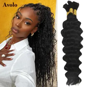 [New] Avolo Real Human Hair Bulk for Braiding Deep Wave Body Wave for Boho Braids 1 Bundle/Pack 110g Totally No Weft for Wear Long Lasting No Shedding Smell Good