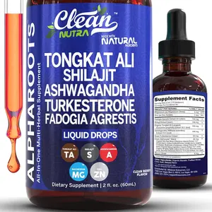 Clean Nutra Organic Tongkat Ali, Shilajit, Ashwagandha, Fadogia Agrestis Supplement Vitamin Blend for Wellness Liquid Drop – AlphaRoots