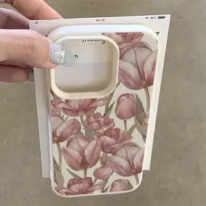 Tulip Oil Painting Phone Case, Full Protection Shockproof Tpu Cover, Compatible with iPhone 11-17 Pro Max, Anti-Slip Lightweight Soft Shell