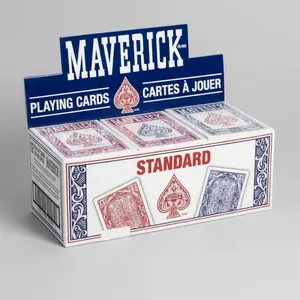 Maverick Legacy Collectible Playing Cards Brick - 12 Red & Blue Standard Index Decks, Card Game Box, Party Game Set, Party Cards Game