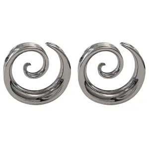 Spiral Double Flared Tunnels - Pair - 316L Stainless Steel