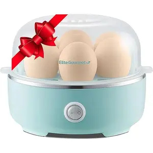 Elite Gourmet EGC115M Easy Egg Cooker Electric 7-Egg Capacity, Soft, Medium, Hard-Boiled Egg Coo...