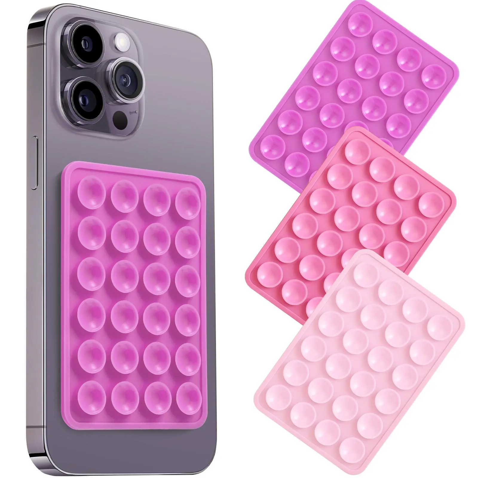 Silicone Suction Cup Phone Holder for iPhone Android Smartphone, Universal Smartphone Holder, Durable Self-adhesive Phone Stand, Anti-slip Mobile Phone Holder for Home, Office, Car, Travel, Essentials for Summer Outings