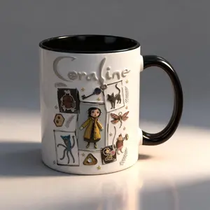 Funny Movie 3D Embossed Mug, Stop Motion Dark Fantasy Coffee Cup, Gift For Fans