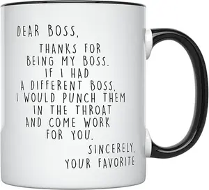 Dear Boss Mug,Gift for Best Boss Friend,Funny Boss Mug,Gift for Boss,Custom Mug for Favorite Coworker Supervisor Gift, Colleague Mug Ceramic Mug - scs11555 Classic Drinkware Stylish Beverage