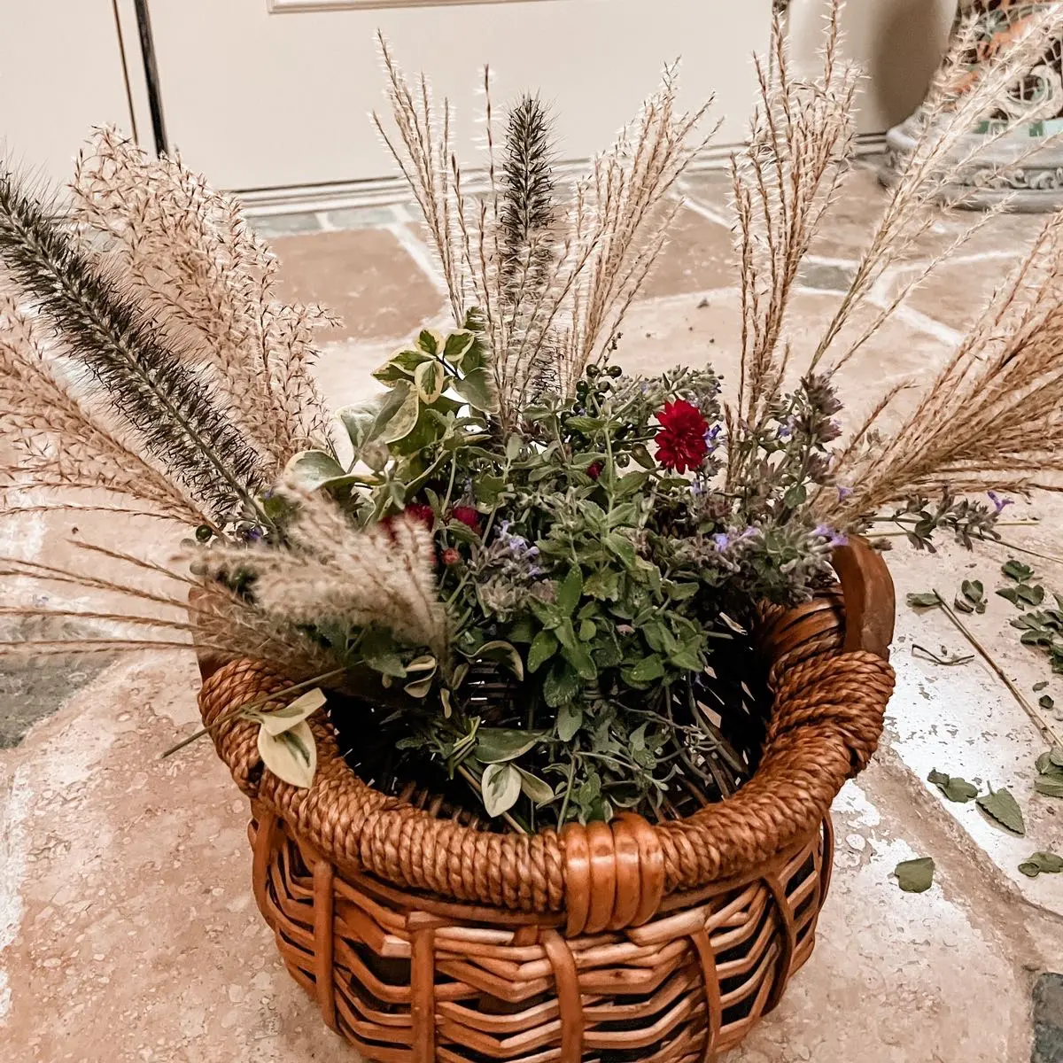 Dried fall wildflower bouquet