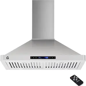 30-Inch Wall Mount Stainless Steel Range Hood, 450 CFM Convertible Ducted/Ductless Kitchen Vent Hood with 3-Speed Quiet Operation, Touch Control, Easy-Clean Filters, 2 LED Lights, Durable Kitchen Appliance, Kitchen Appliances