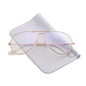 Clear Lens Aviator Glasses Blue Light for Women Men Classic Pilot Frame Non-prescription Eyeglasses