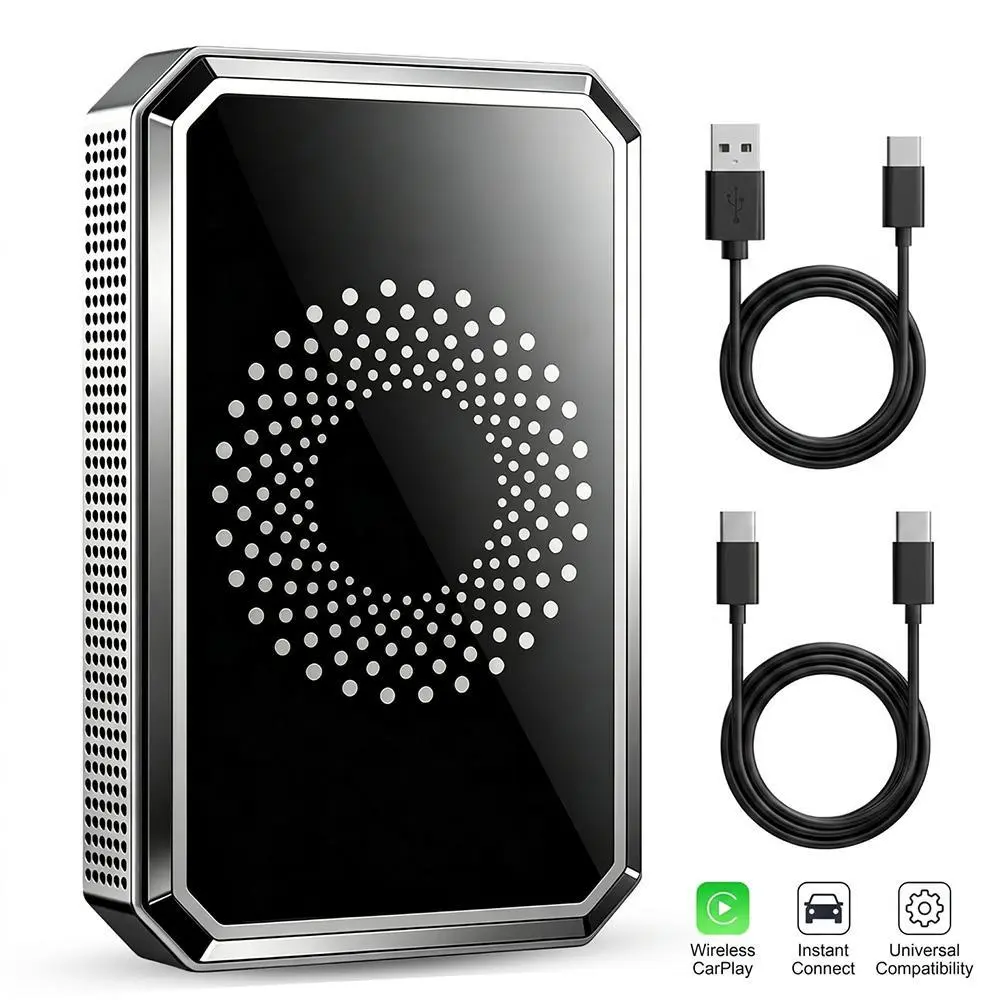 【BackToSchool】 3-in-1 Wireless CarPlay Adapter - Supports Wired, Universal In-Car USB Media Player Dongle with Built-In Apps, Easy Plug & Play Setup (Not for Tesla/BMW)