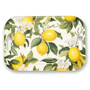 Rectangular Tray with Handles, 14.5 X 9.8 Inches, Indoor Outdoor Use, Kitchen Living Room, Elegant Pattern, Aesthetic