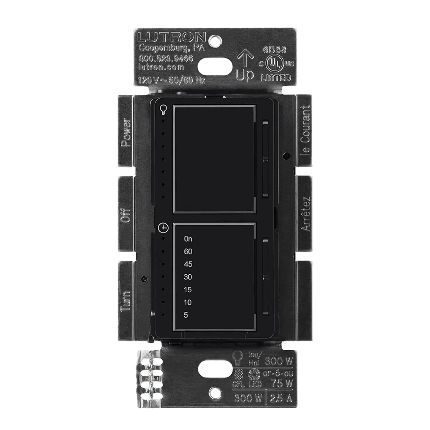 Lutron MACL-L3T251 Maestro Dimmer/Timer, 75W LED, Single Pole, Black