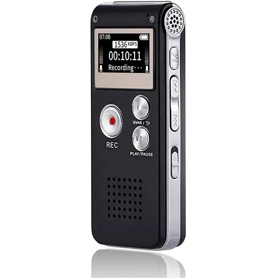 Digital Voice Recorder 16GB Voice Recorder with Playback for Lectures - USB Rechargeable Dictaphone Upgraded Small Tape Recorder Device