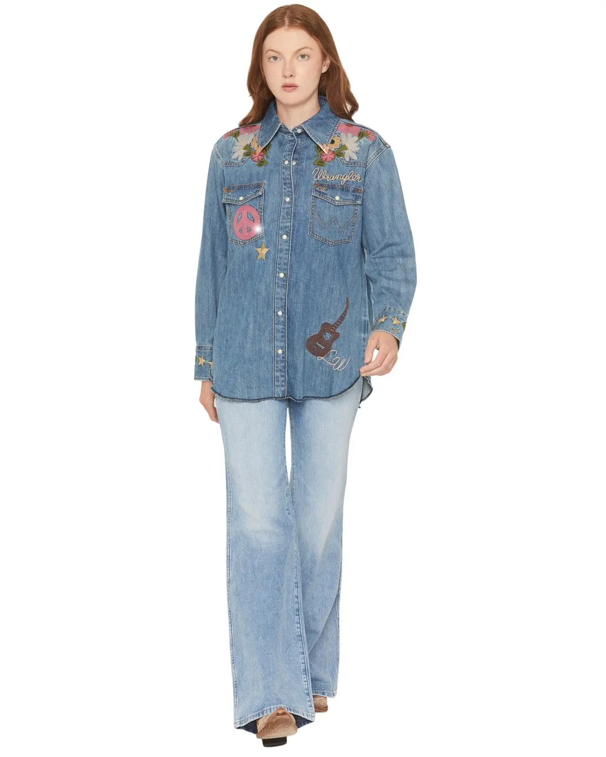 Wrangler Women's Women'S 70S Medium Wash High Rise Flare Denim Jeans - 112373047