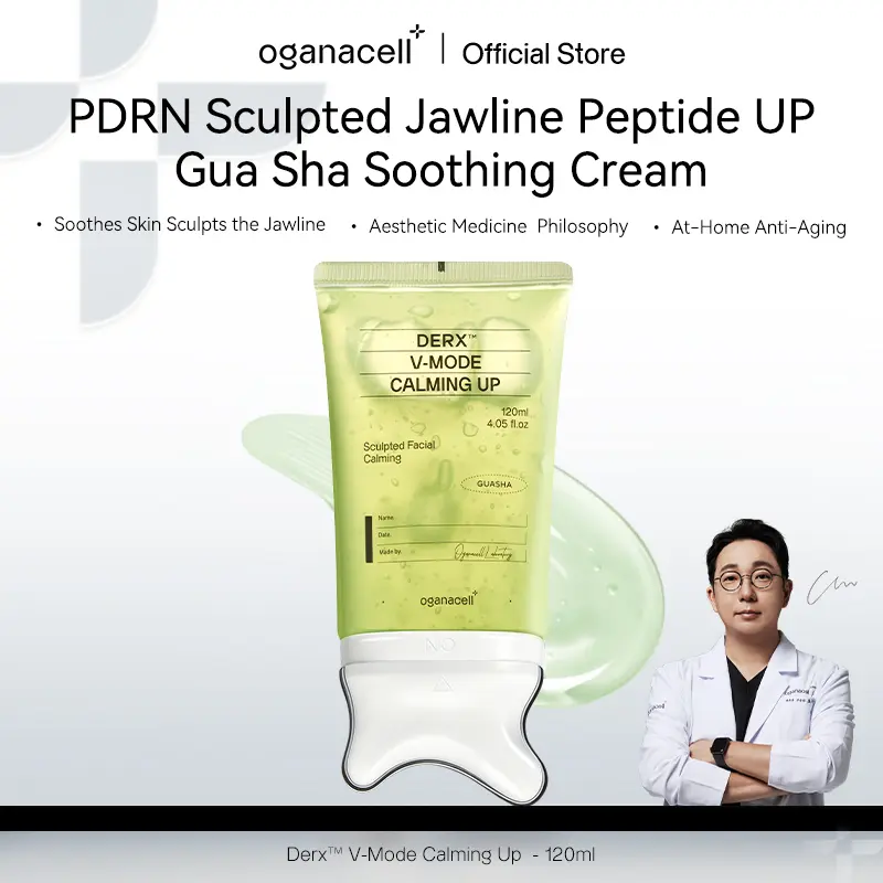 Oganacell PDRN Peptide Gua Sha Calming Gel Cream for Soothing & Barrier Care, Jawline Definition, Face Sculpting & De-Puffing, Firming & Elasticity Care for Sensitive Skin, At-Home Facial Care | Korean Skincare