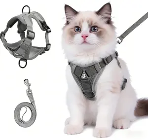 Cat Harness and Leash – Escape-Proof Adjustable Soft Mesh Cat Harness & Leash Set Suitable for all cat types — a comfortable cat vest for safe outdoor walks.