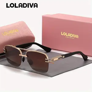 LolaDiva unisex stylish square frame polarized sunglasses Suitable for fashionable dressing and driving for outdoor activities, UV400