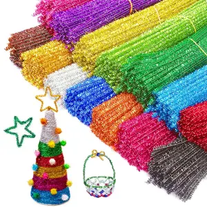 30/50/100pcs Glitter Chenille Pipe Cleaners