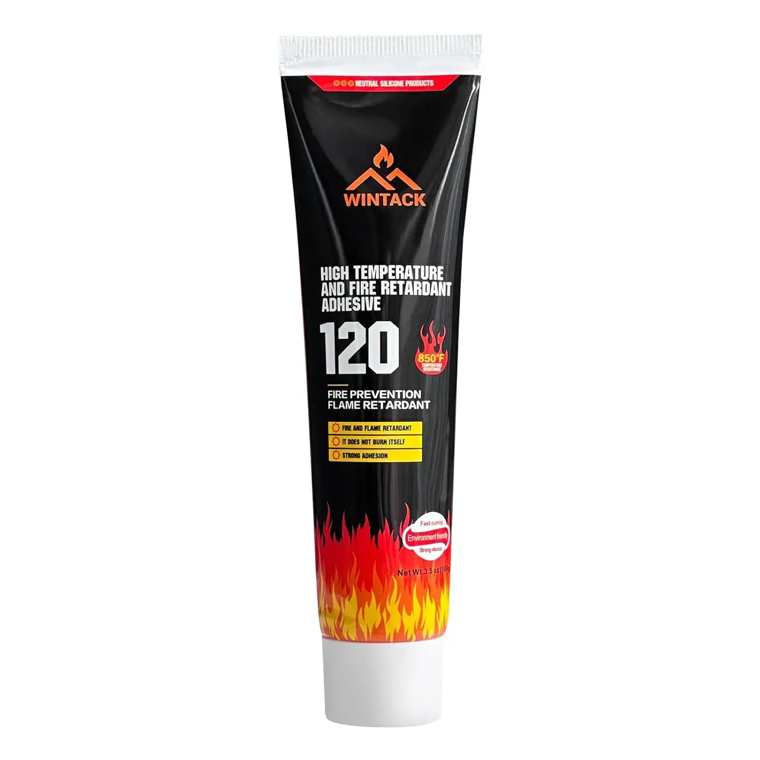 Wood Stove Door Gasket Cement, 850°F RTV High Heat Silicone Sealant, High Temperature Resistance Silicone Material Adhesive, Black, 100ml