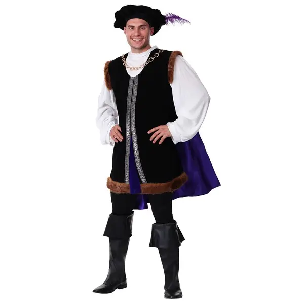 HalloweenCostumes Men's Plus Size Noble Renaissance Man Costume, Polyester-Velvet-Suede Clothes with Matching Shirt for Special Occasions