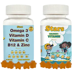 Vitastars Parents & Kids Bundle Stars Multivitamin Gummies for Adults & Kids with Omega 3 Vitamin D C B12 & Zinc Dietary Supplement