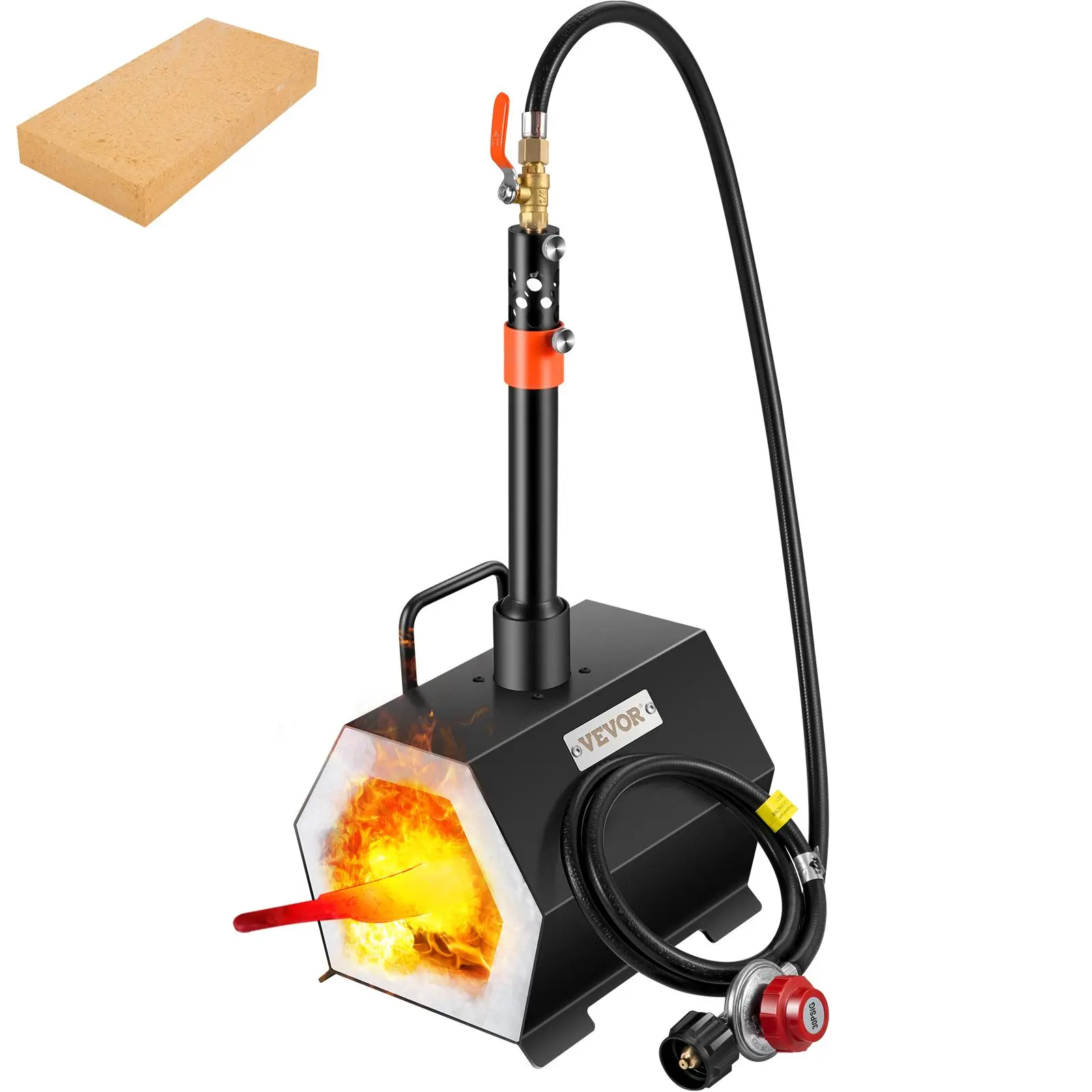 【Summerfinds】Propane Forge Portable, Single Burner Tool and Knife Making, Large Capacity Blacksmith Farrier Forges, Mini Furnace Blacksmithing, Gas Forging Tools and Equipment, Complete Kit Kitchen Utensils