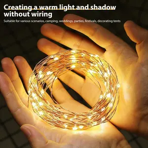 20/50/100 LED Multicolor Copper Wire Battery String Lights, Dreamy Fairy Tale Atmosphere, Festival Decor, Wedding Decoration, Home Decor