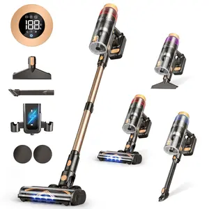 SASINON Cordless Vacuum Cleaner 580W 48KPa 70 Min Runtime High-Power Brush Touch Screen Self-Standing with Wall Mount for Pet Hair & All Floors