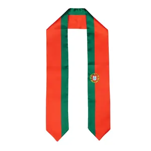Portugal Flag Graduation Stole, Sash, Scarf, Gift, Students,  Quality, High School, College, Scarves, Adults, Men and Women, Satin
