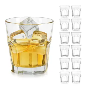 Libbey Gibraltar DuraTuff Rocks Glasses Set of 12, 10 Oz Durable, Restaurant Style Whiskey Glasses Set, Cocktail Drinking Cups for Hosting, Bar Service