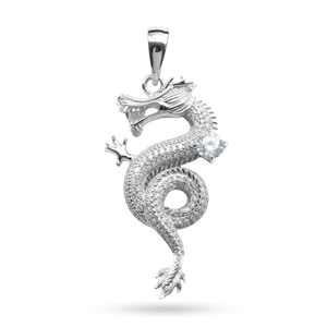 Moissanite Dragon Pendant in 925 Sterling Silver