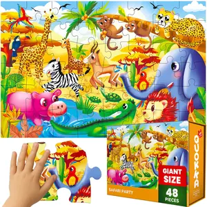 QUOKKA Giant Floor Puzzle Jigsaw - 48-Piece African Animals Learning Toy for 4-8 Year Old Kids, Puzzle Jigsaw Sets, Puzzle Jigsaw Puzzles