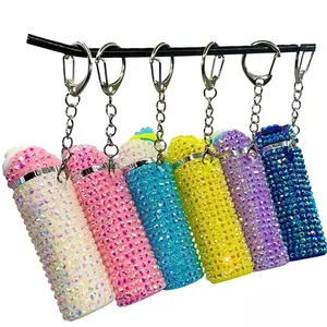Rhinestone Water Bottle Keychains